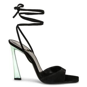 SAINT LAURENT | Vitti Sandal in Nero & Hope Green Black Suede 41 / 11